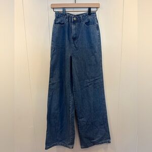 PrettyLittleThing Dark Blue Flare Jeans